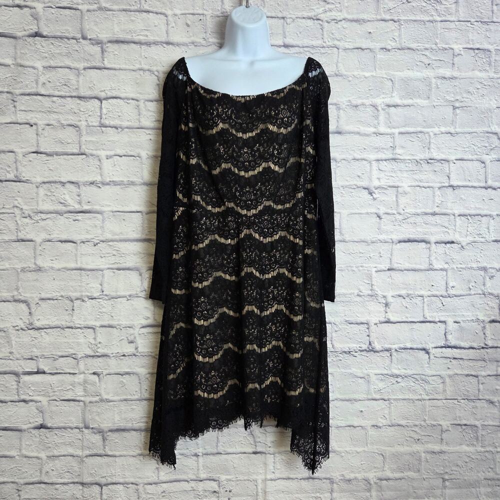 NWT Xhilaration XXL Black Long Sleeve Lace Off Shoulder Dress